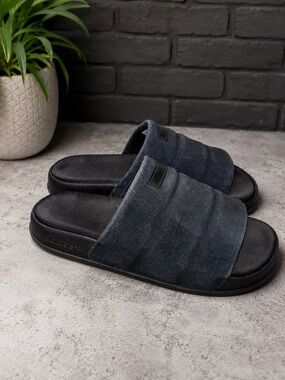 Adidas Originals Adilette Comfort Slides Black Suede – Women’s Size 9 US / EU 42